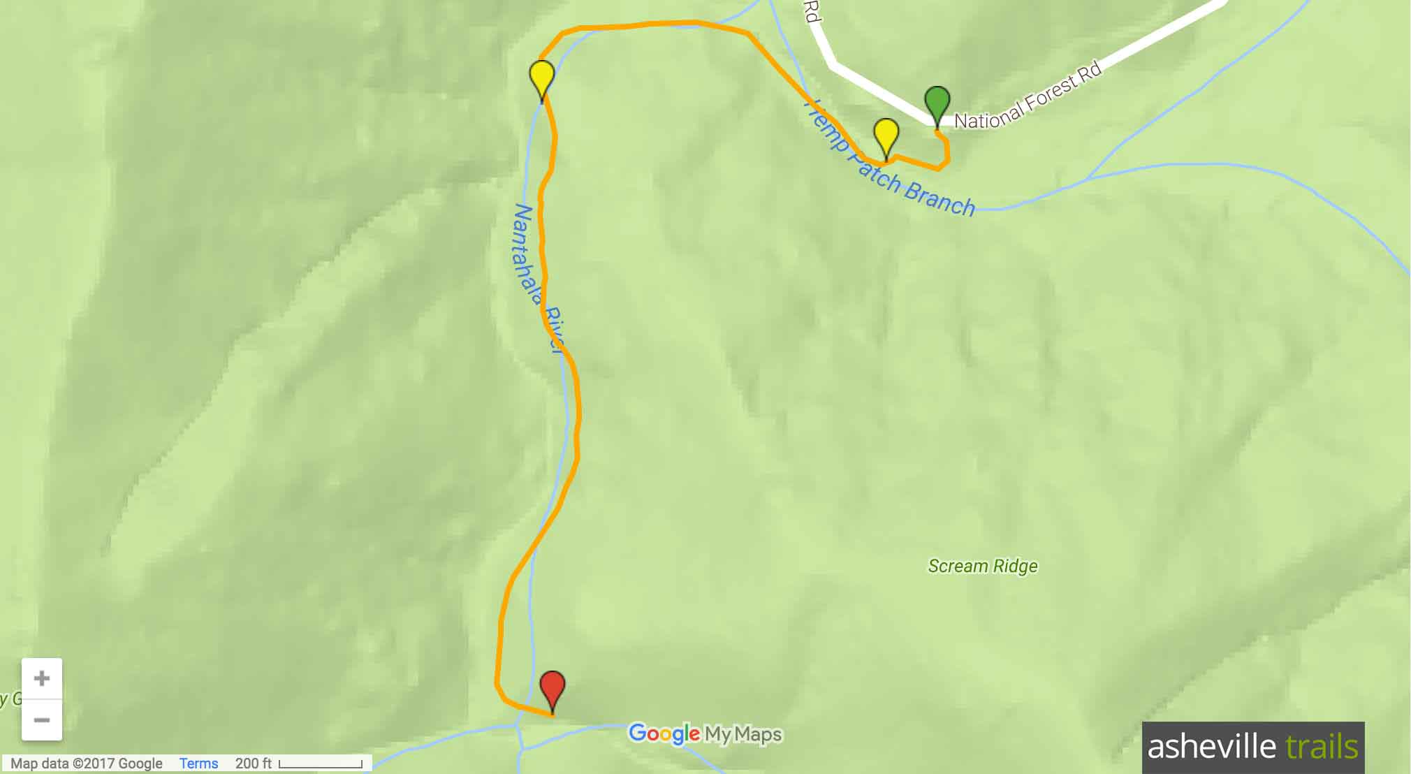 Big Laurel Falls Trail near Franklin, NC Asheville Trails