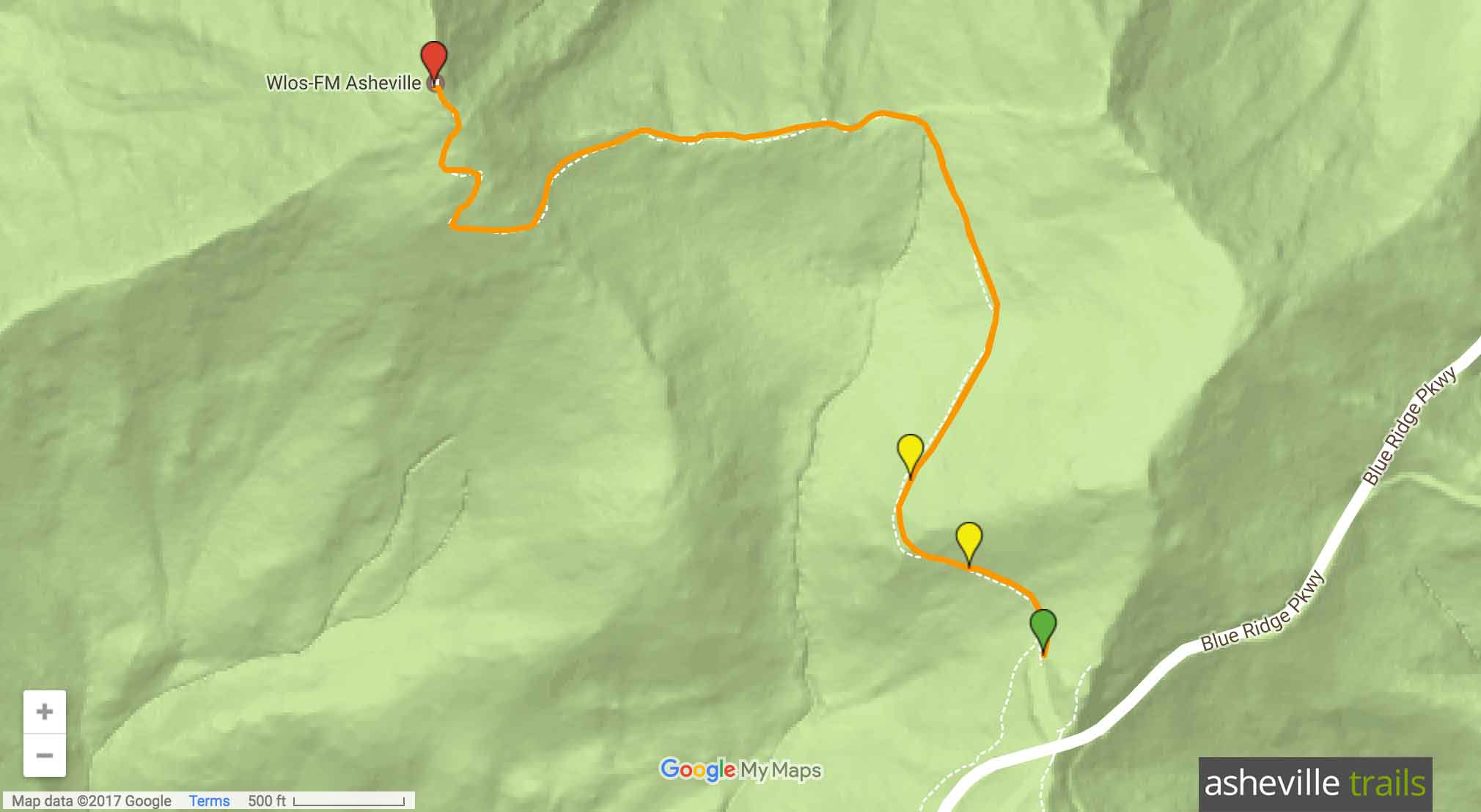 Mount Pisgah Map at Zelma Radford - Mount Pisgah Trail Map@2x